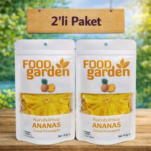 FOOD garden Kurutulmuş Ananas - Katkısız Şeker İlavesiz 2x50 gr
