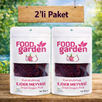 FOOD garden Kurutulmuş Ejder Meyvesi - Katkısız Şeker İlavesiz 2x50 gr