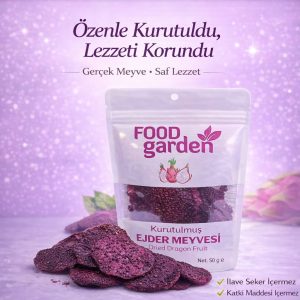 FOOD garden Kurutulmuş Ejder Meyvesi - Katkısız Şeker İlavesiz 50 gr