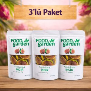 FOOD garden Kurutulmuş İncir- Katkısız Şeker İlavesiz 3x50 gr