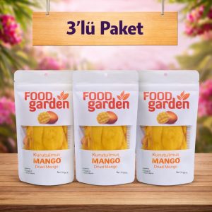 FOOD garden Kurutulmuş Mango - Katkısız Şeker İlavesiz 3x50 gr