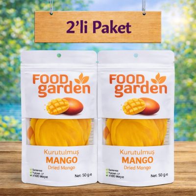 FOOD garden Kurutulmuş Mango - Katkısız Şeker İlavesiz 2x50 gr