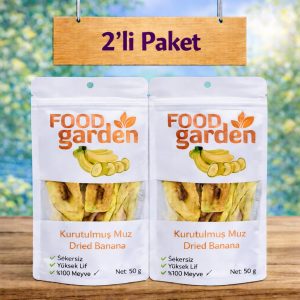 FOOD garden Kurutulmuş Muz - Katkısız Şeker İlavesiz 2x50 gr