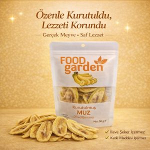 FOOD garden Kurutulmuş Muz - Katkısız Şeker İlavesiz 50 gr