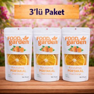 FOOD garden Kurutulmuş Portakal - Katkısız Şeker İlavesiz 3x50 gr