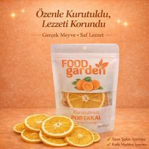 FOOD garden Kurutulmuş Portakal - Katkısız Şeker İlavesiz 50 gr